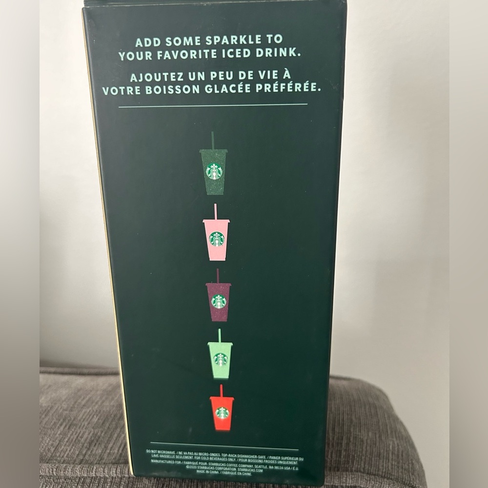 Starbucks Favorite Glitter Reusable Cold Cups 5 pack 24oz Cups 2020 New In Box! - Picture 2 of 2